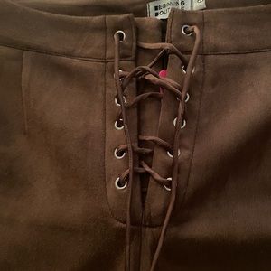 Brown lace up pants